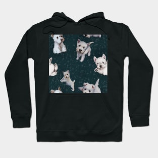 Westies mom dark blue pattern Hoodie